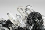 Quartz Crystals On Sparkling Bladed Hematite - Lechang Mine #226000-3